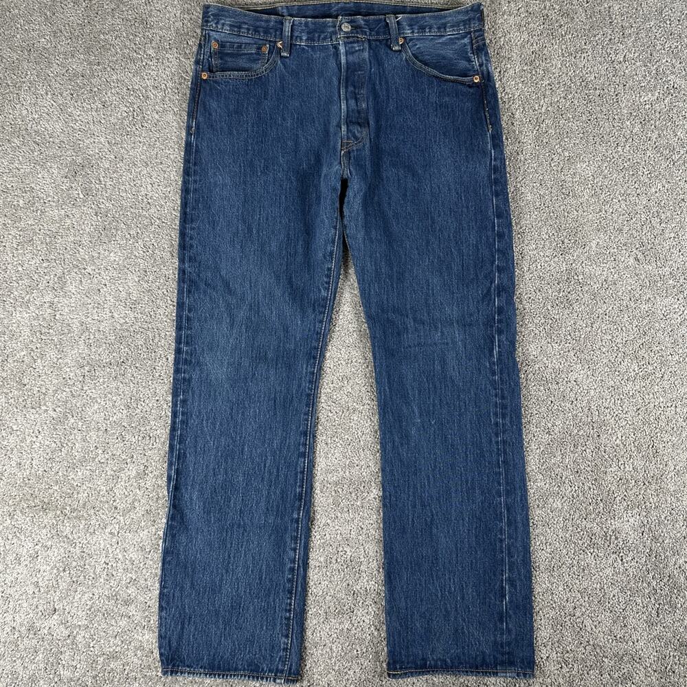Levis 501 XX Jeans Mens 36x32 Blue Wash Straight Leg Button Fly Denim Classic